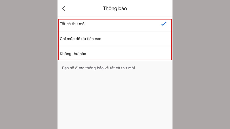 Các tùy chọn thông báo Gmail trên iPhone và iPad